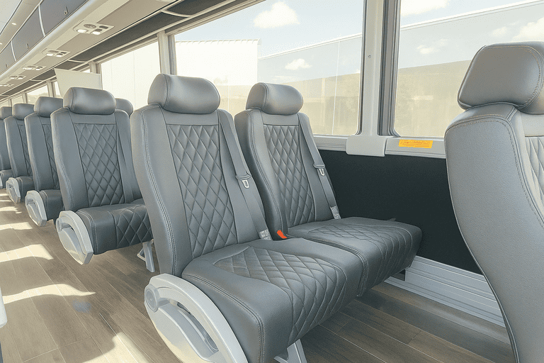 interior of Sioux Falls Coach Bus Service charter bus