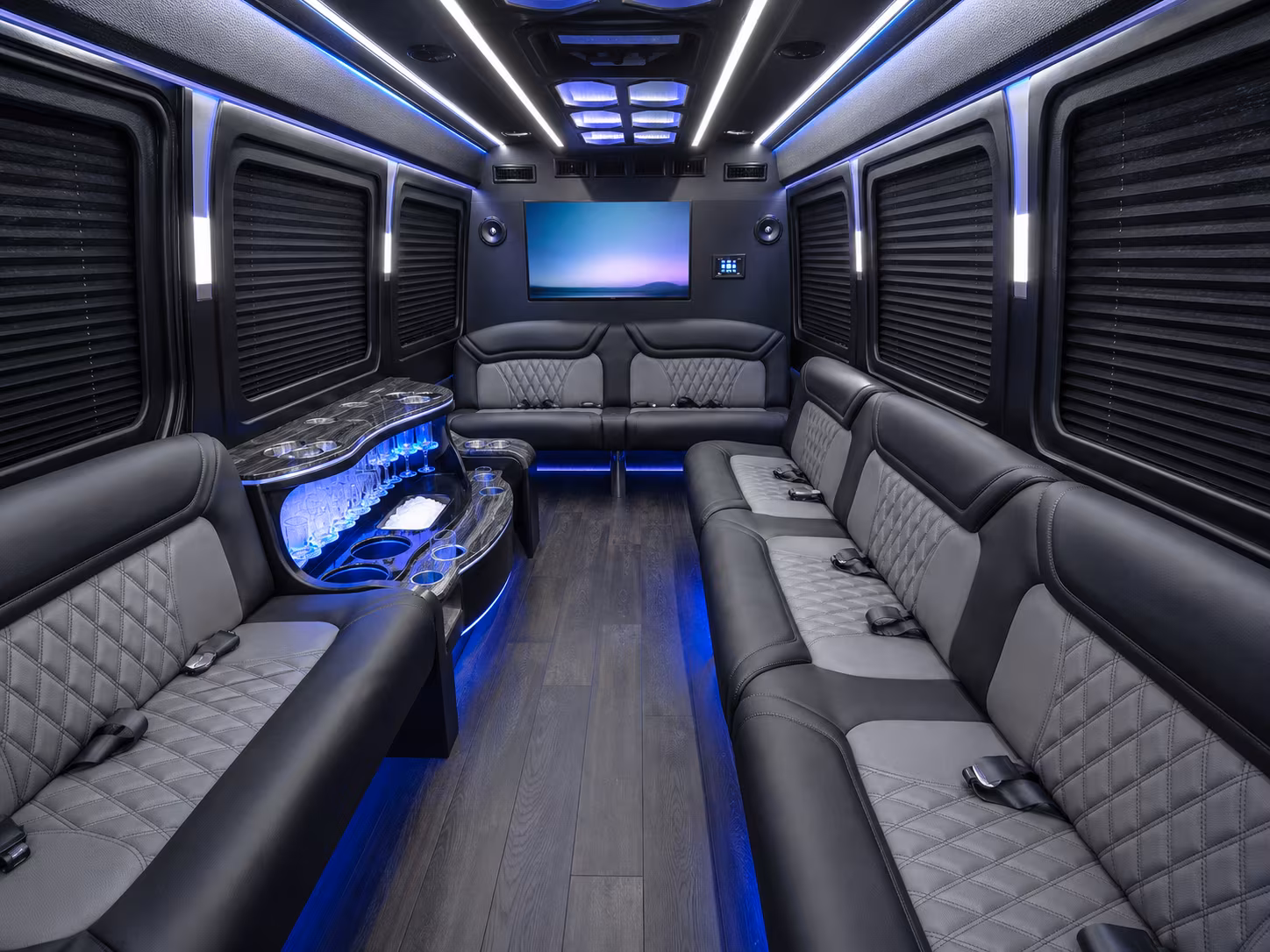 sioux falls 15 passenger party bus inside