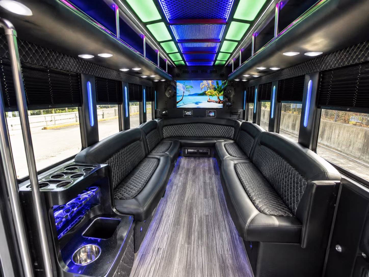 sioux falls 18 passenger party bus inside